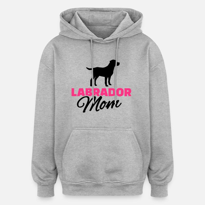 Labrador Mom - Sweat à capuche oversize unisexe - gris chiné