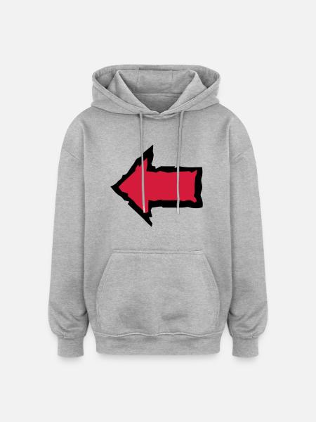 fleche 2101 - Sweat à capuche oversize unisexe - gris chiné
