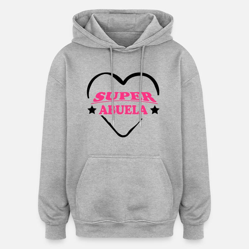 Super abuela 111 - Sweat à capuche oversize unisexe - gris chiné