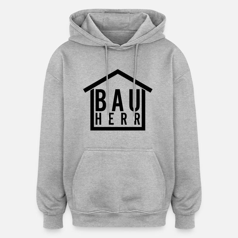 Bauherr - Oversized Unisex Hoodie - Grau meliert
