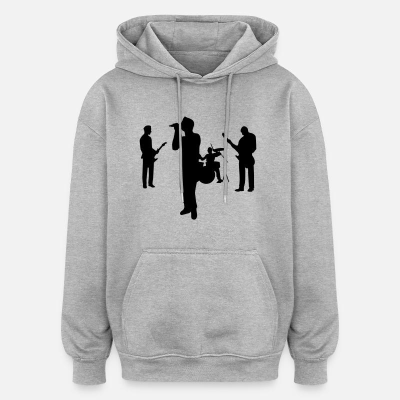 bande - Sweat à capuche oversize unisexe - gris chiné