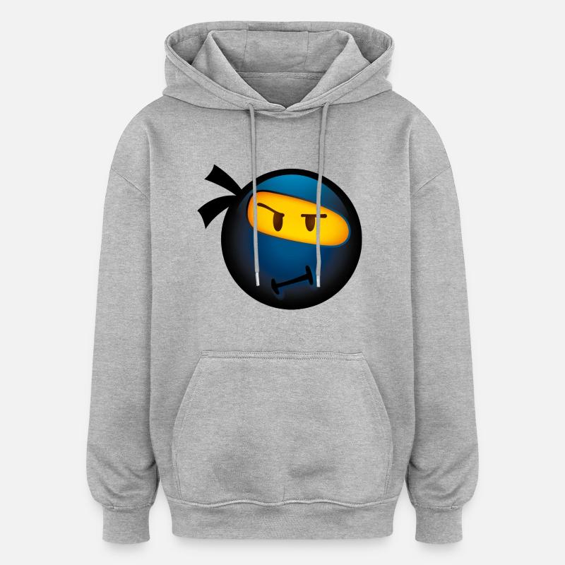 Smiley Glossy Ninja - Sweat à capuche oversize unisexe - gris chiné