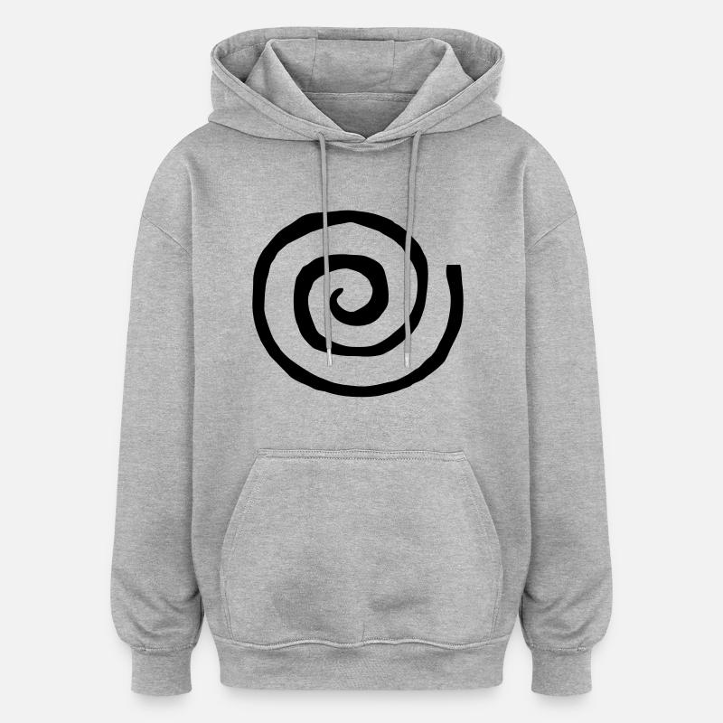 Spirale Linie - Oversized Unisex Hoodie - Grau meliert