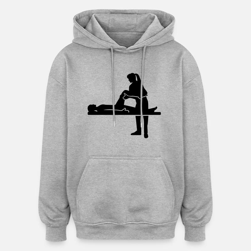 Physiothérapeute - Sweat à capuche oversize unisexe - gris chiné