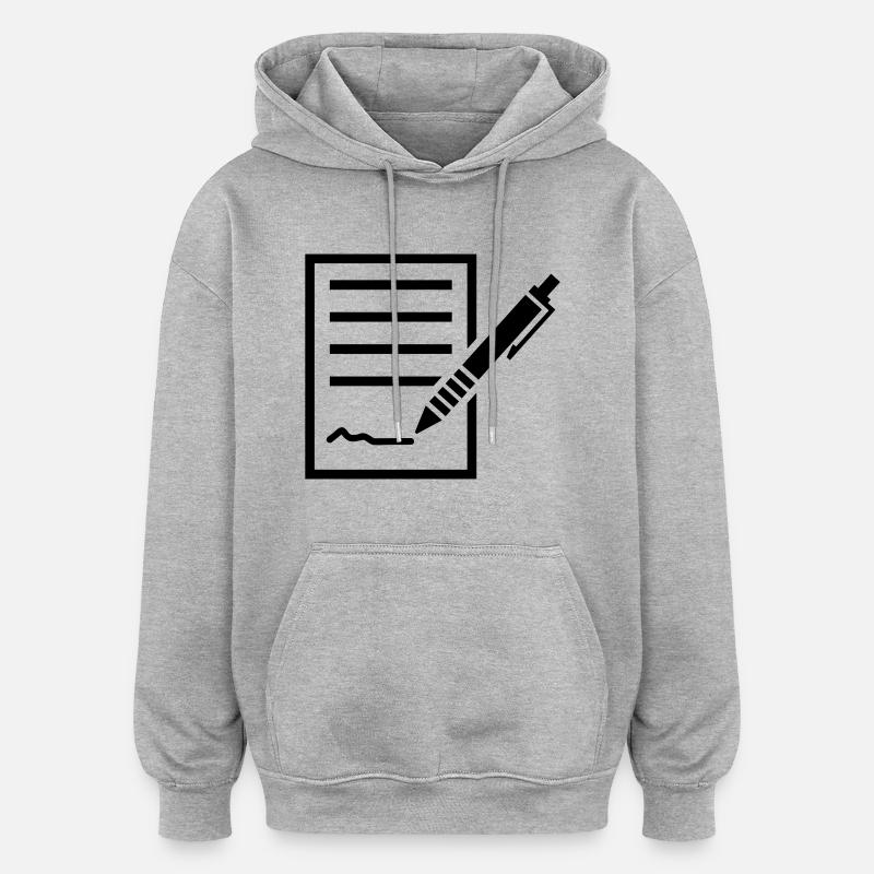 Contrat - Sweat à capuche oversize unisexe - gris chiné