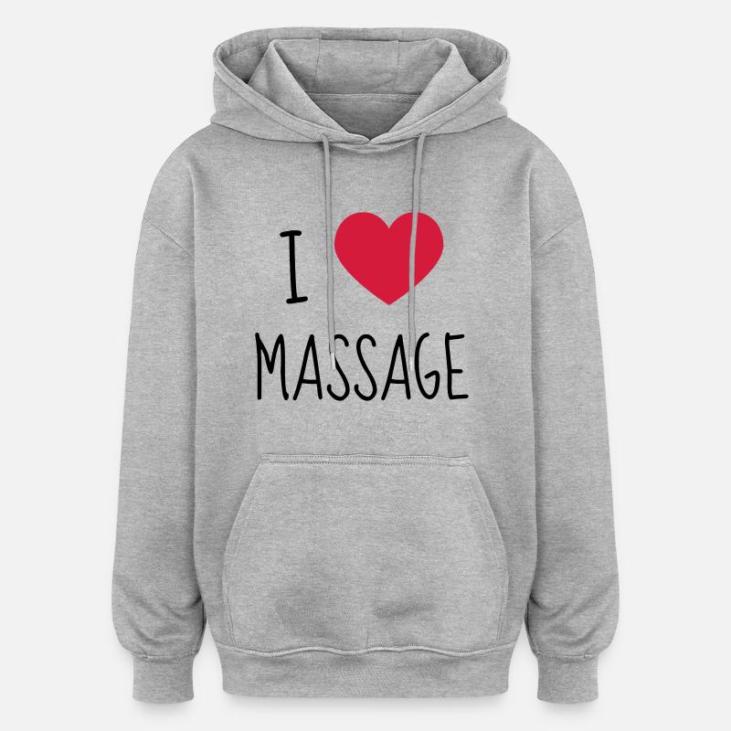 Massage / Masseur / Masseuse / Métier / Job - Sweat à capuche oversize unisexe - gris chiné