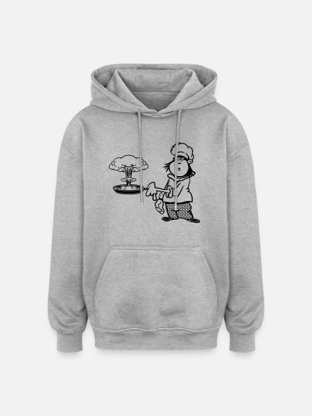 cuisinier drôle champignon de cuisson - Sweat à capuche oversize unisexe - gris chiné