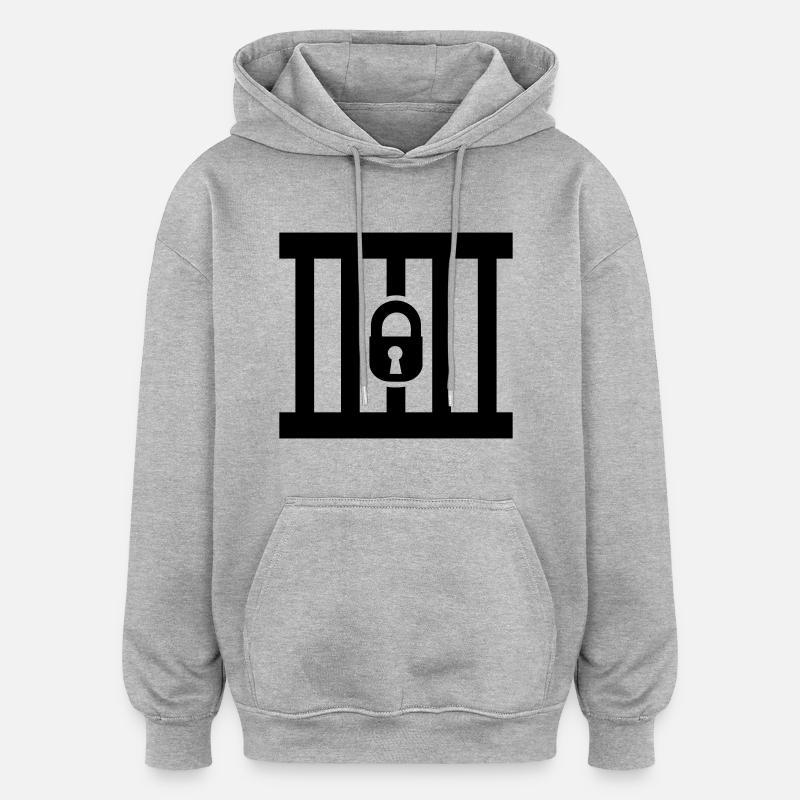 Gefängnis - Oversized Unisex Hoodie - Grau meliert
