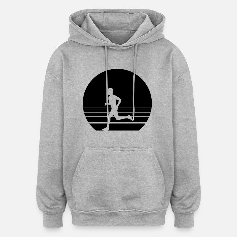 Runner Sundown - Sweat à capuche oversize unisexe - gris chiné