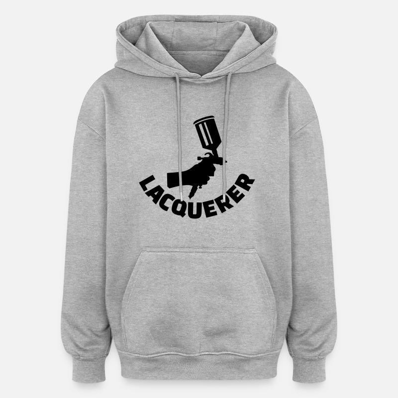Lackierer - Oversized Unisex Hoodie - Grau meliert