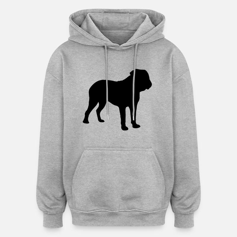 dogue de bordeaux silhouette - Oversized Unisex Hoodie - Grau meliert