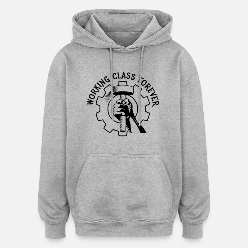 working class forever - Oversized Unisex Hoodie - Grau meliert