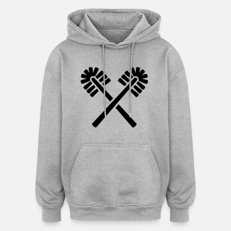 Toilette WC - Sweat à capuche oversize unisexe - gris chiné