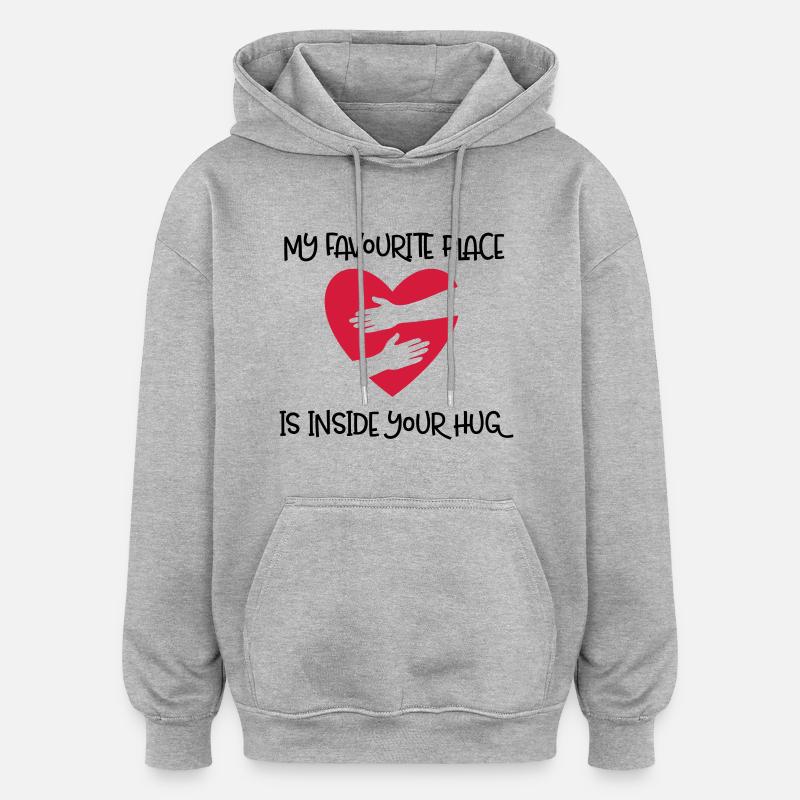 Umarmung - Oversized Unisex Hoodie - Grau meliert