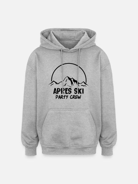 apres_ski_party_crew - Sweat à capuche oversize unisexe - gris chiné