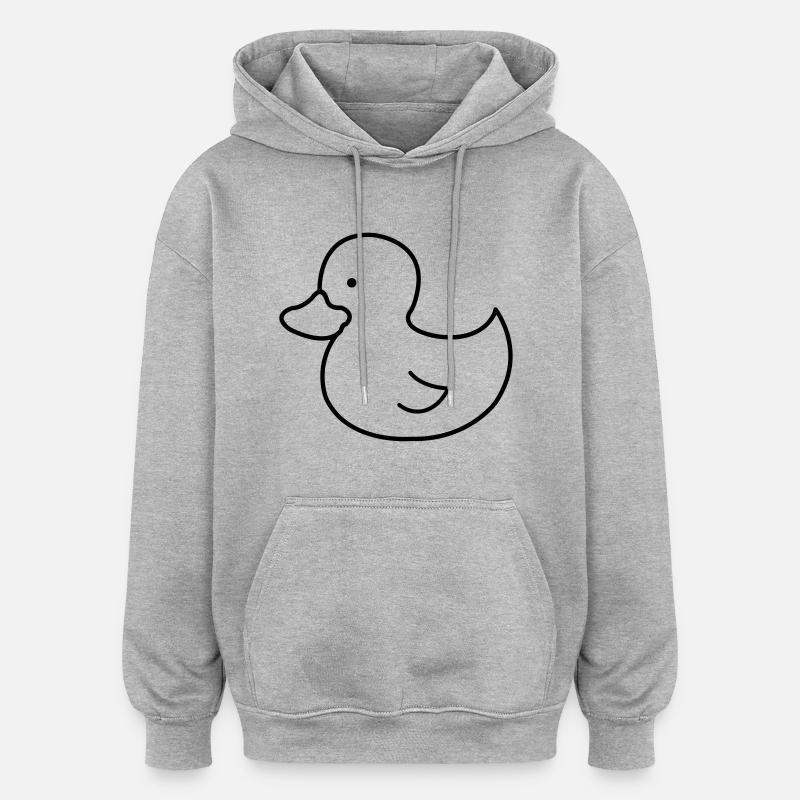 ente_01 - Sweat à capuche oversize unisexe - gris chiné