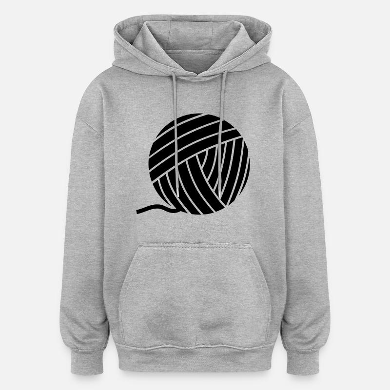 Fil - Sweat à capuche oversize unisexe - gris chiné