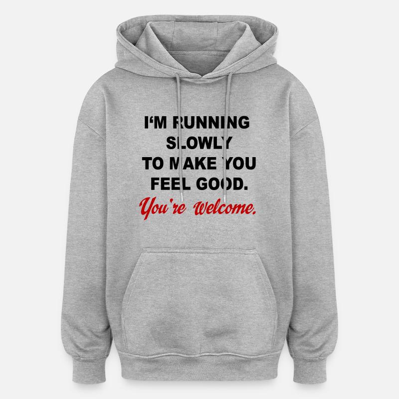 Courir - Sweat à capuche oversize unisexe - gris chiné