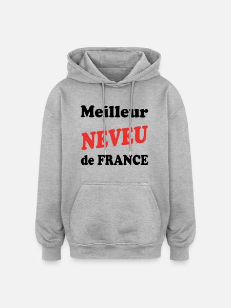 Bester Neffe Frankreichs - Oversized Unisex Hoodie - Grau meliert