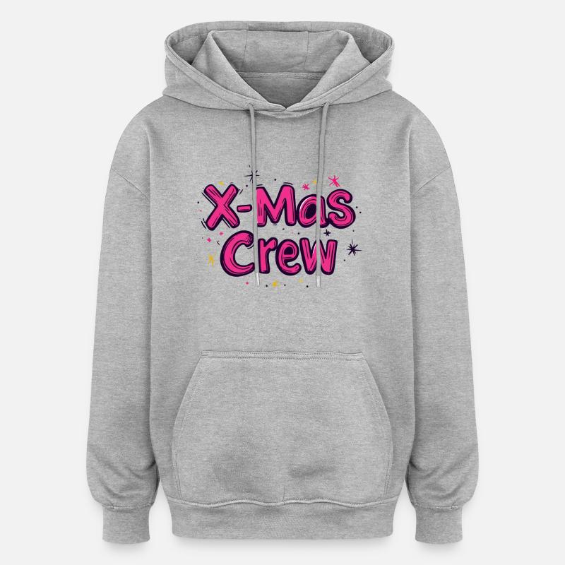 Équipage de Noël - Sweat à capuche oversize unisexe - gris chiné