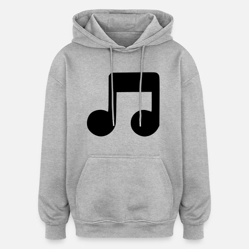 Note musique - Sweat à capuche oversize unisexe - gris chiné