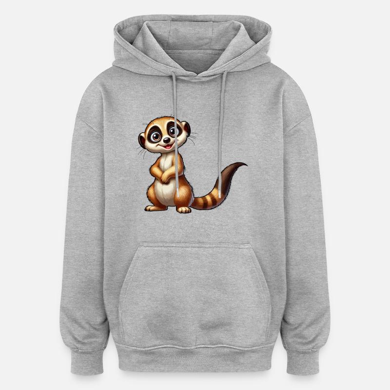 Suricate - Sweat à capuche oversize unisexe - gris chiné