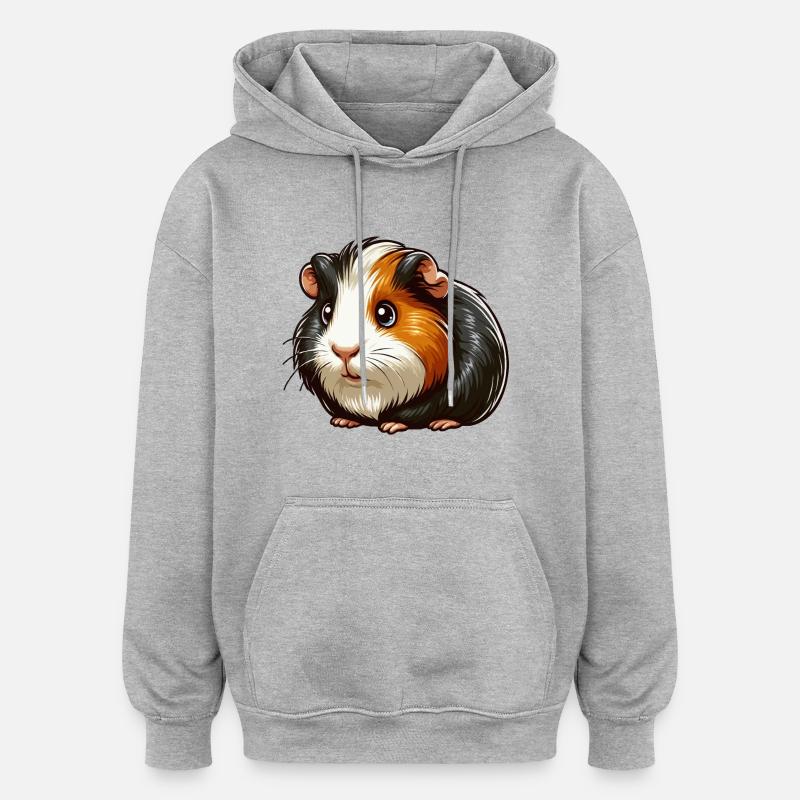 Fourrure de cochon d’Inde - Sweat à capuche oversize unisexe - gris chiné