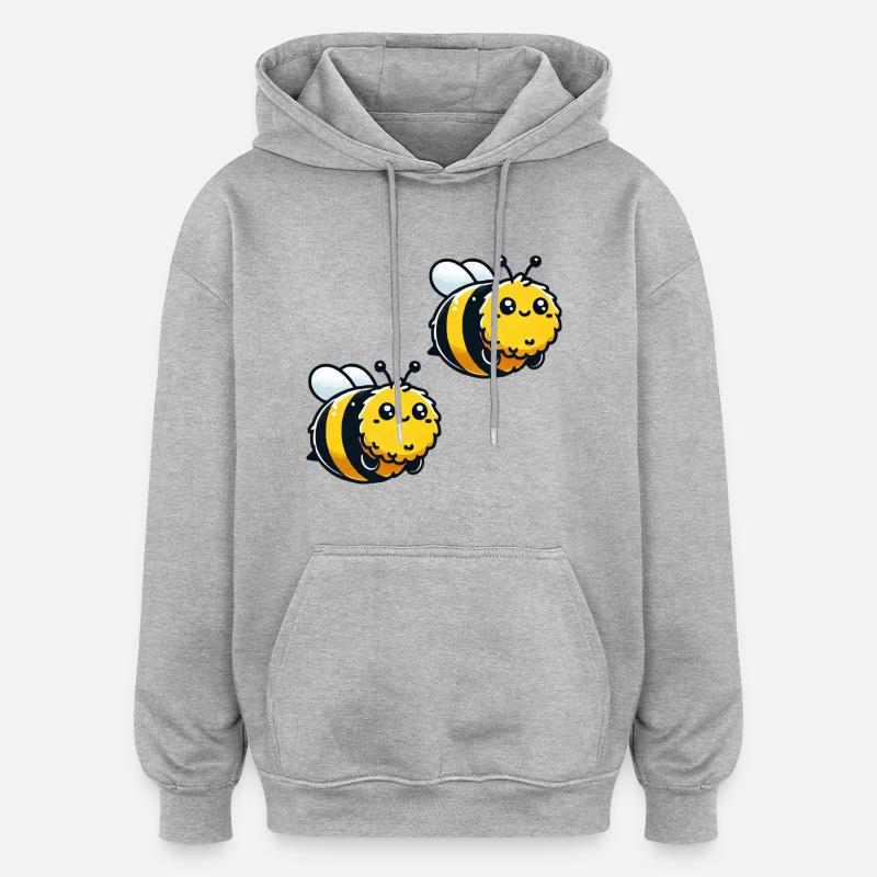 Bourdon Abeille 2 - Sweat à capuche oversize unisexe - gris chiné
