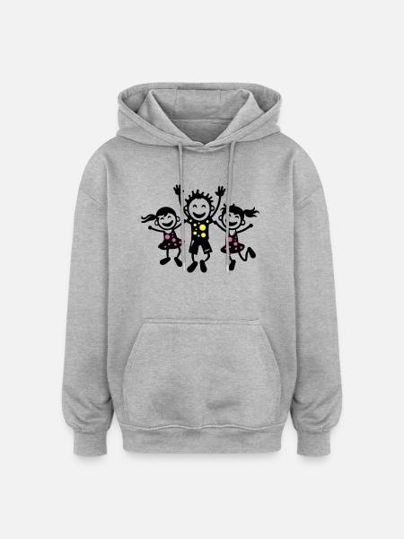 Kids Joy Kindergarten Group - Oversized Unisex Hoodie - heather grey