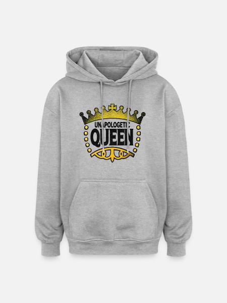Unapologetic Queen - Oversized Unisex Hoodie - heather grey