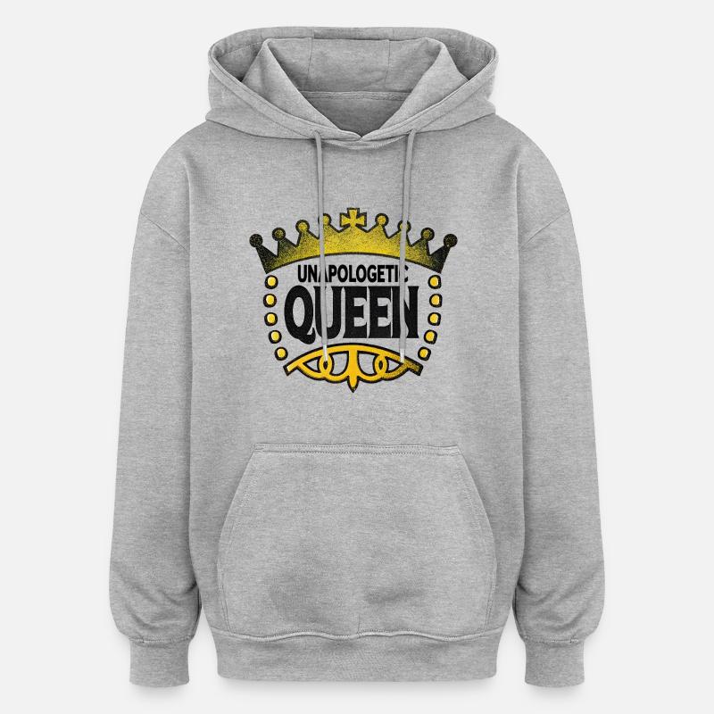 Unverfrorene Königin - Oversized Unisex Hoodie - Grau meliert