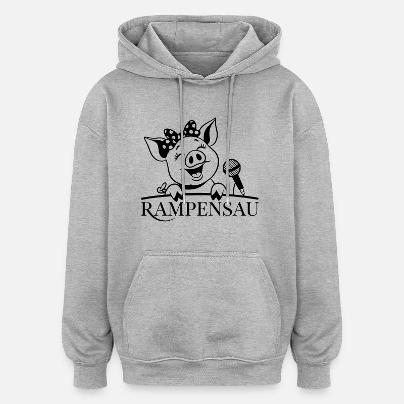 Rampe porc - Sweat à capuche oversize unisexe - gris chiné