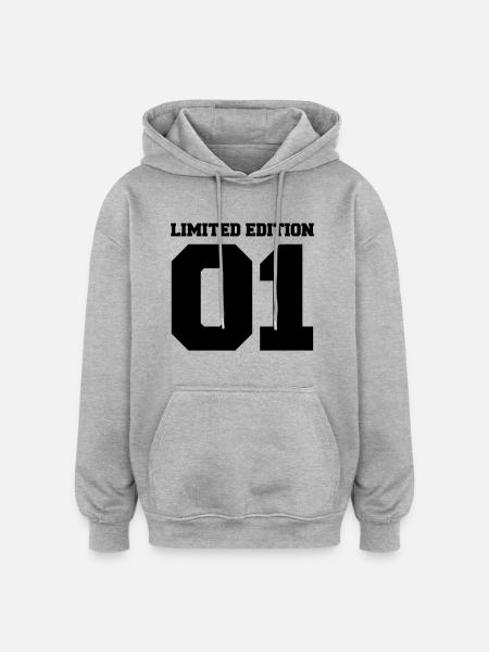 Édition limitée 01 - Sweat à capuche oversize unisexe - gris chiné