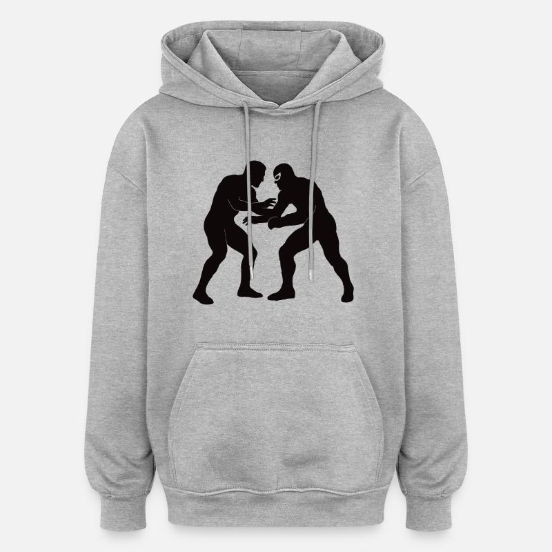 Lutte - Sweat à capuche oversize unisexe - gris chiné