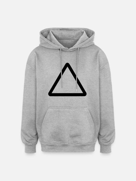 Dreieck - Oversized Unisex Hoodie - Grau meliert