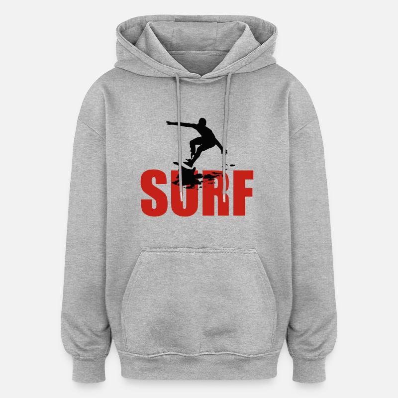 surf - Sweat à capuche oversize unisexe - gris chiné