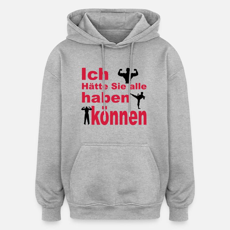 wedding - Sweat à capuche oversize unisexe - gris chiné