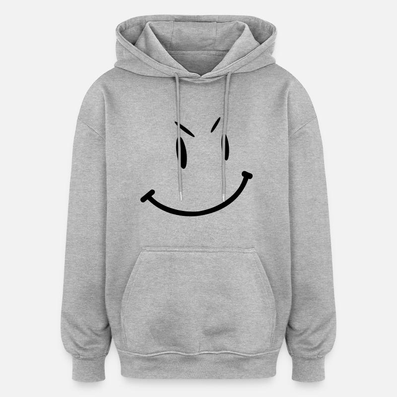 smile1 - Sweat à capuche oversize unisexe - gris chiné