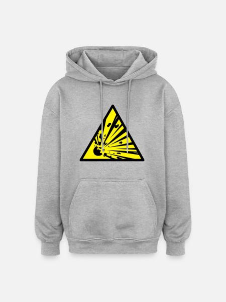 explosiv - Oversized Unisex Hoodie - Grau meliert
