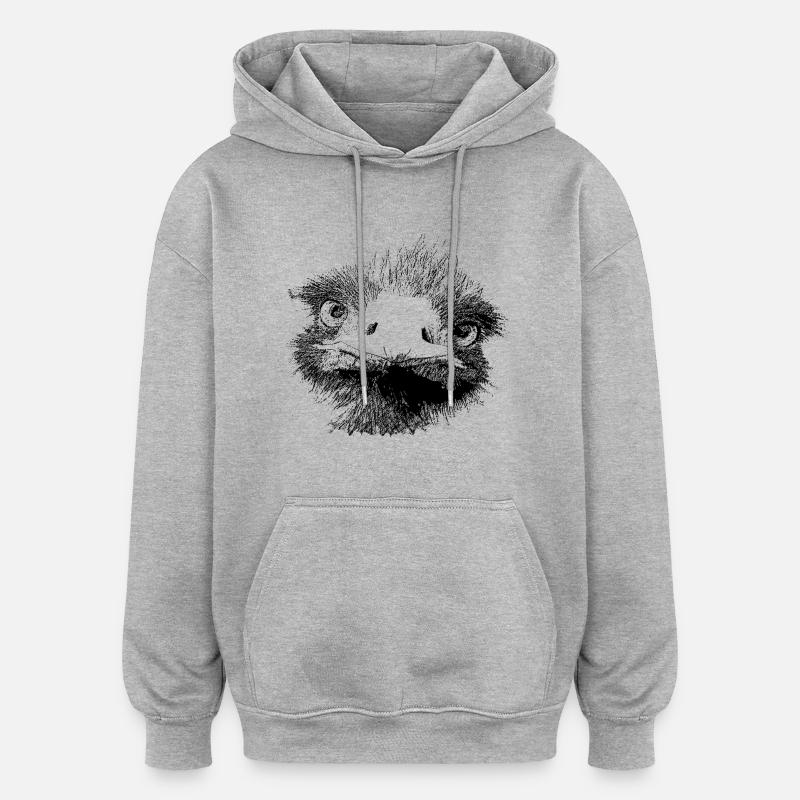 Strauss - Oversized Unisex Hoodie - Grau meliert