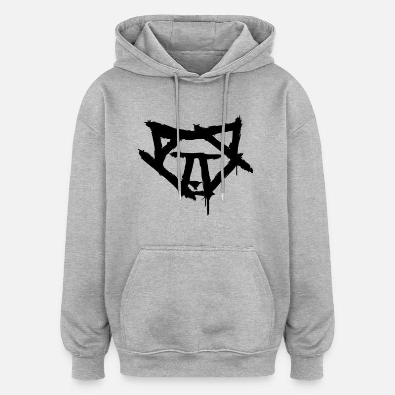 wolfneu2 - Oversized Unisex Hoodie - Grau meliert