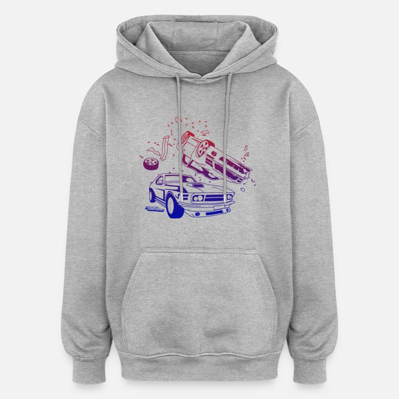 Mode d'accident Gamer - Sweat à capuche oversize unisexe - gris chiné