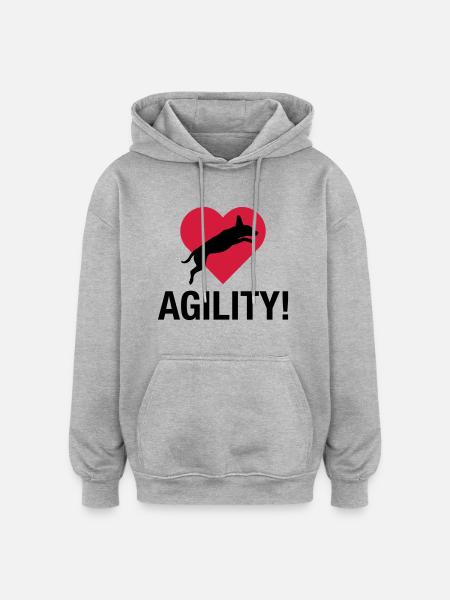 biglove_jack_russel - Oversized Unisex Hoodie - Grau meliert