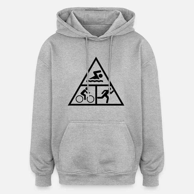 Triatlon_v1 - Oversized Unisex Hoodie - Grau meliert