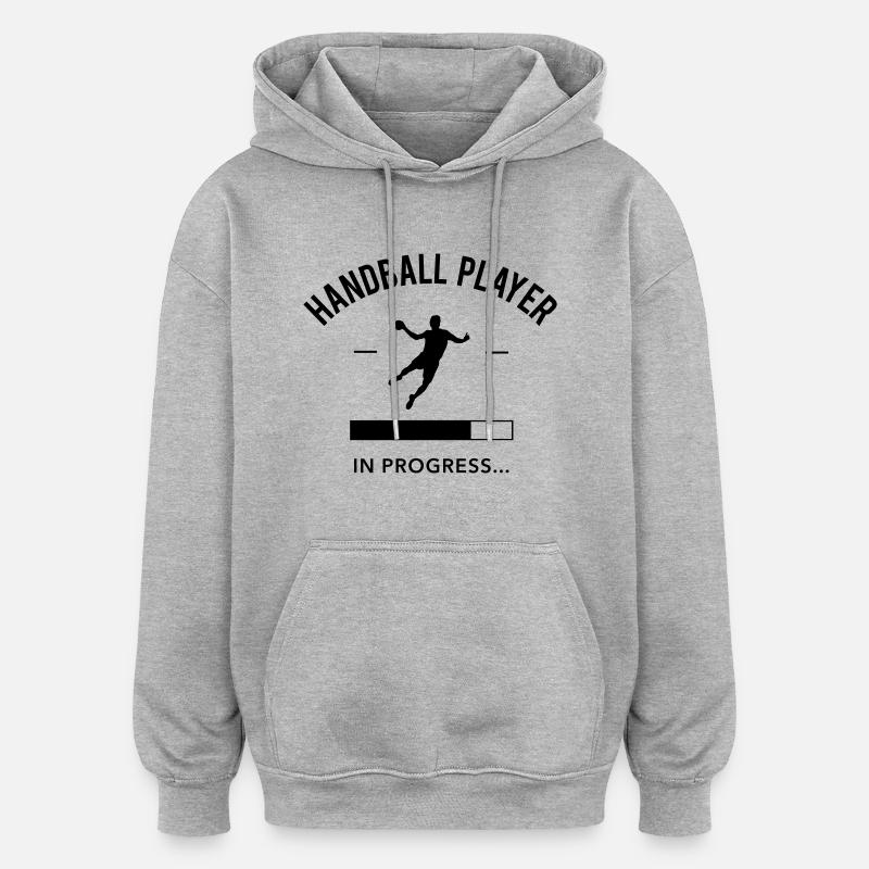 Handball player loading - Sweat à capuche oversize unisexe - gris chiné