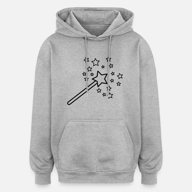 zauberstab_1c - Sweat à capuche oversize unisexe - gris chiné