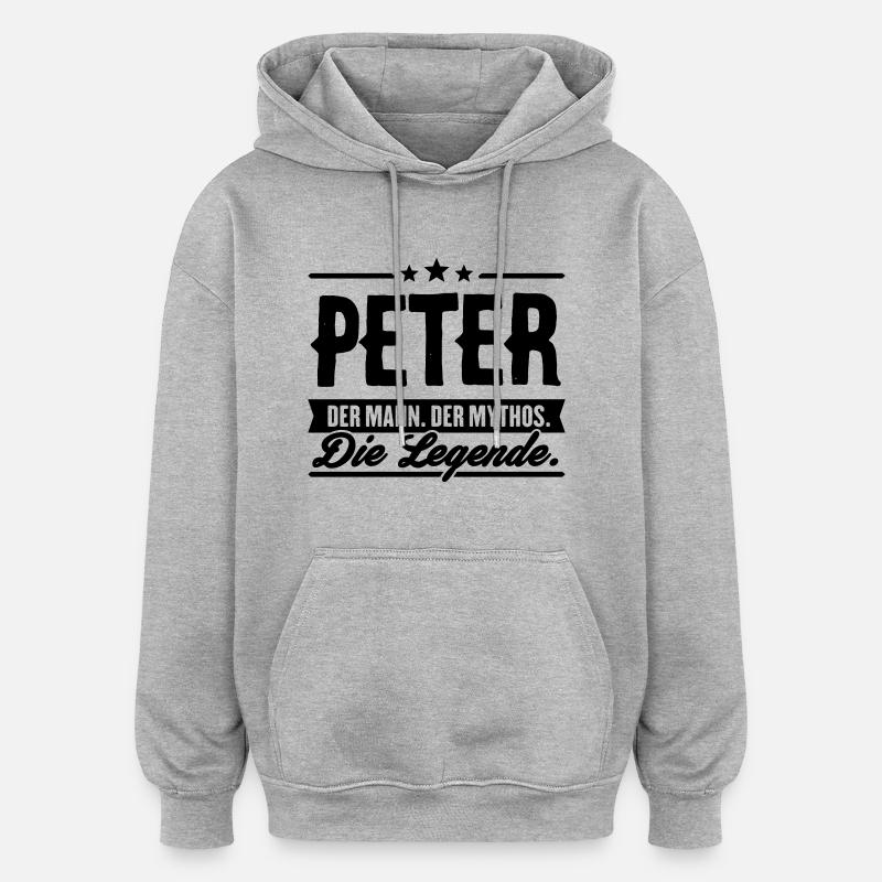Mann Mythos Legende Peter - Oversized Unisex Hoodie - Grau meliert