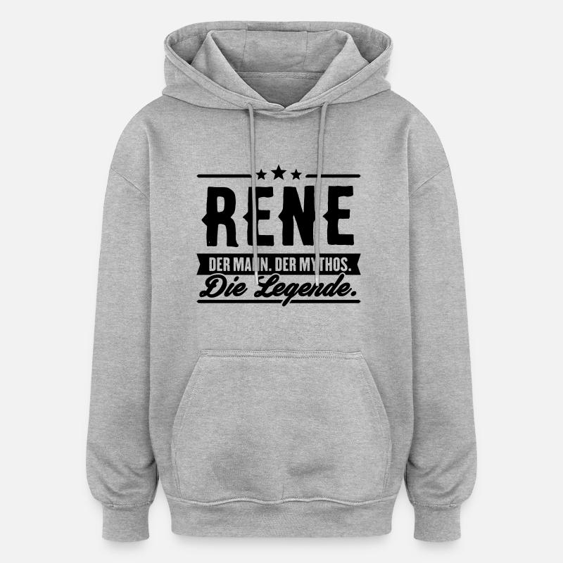 Man Myth Legend Rene - Sweat à capuche oversize unisexe - gris chiné