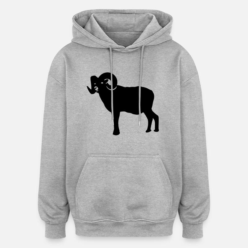 sheep17 - Sweat à capuche oversize unisexe - gris chiné