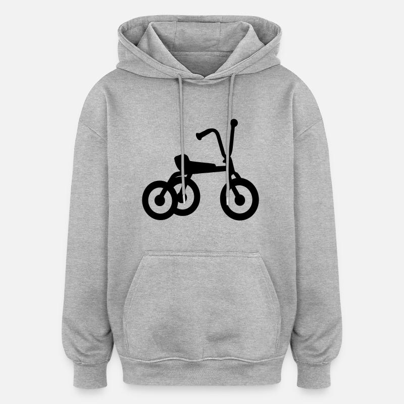 Dreirad Kind - Oversized Unisex Hoodie - Grau meliert